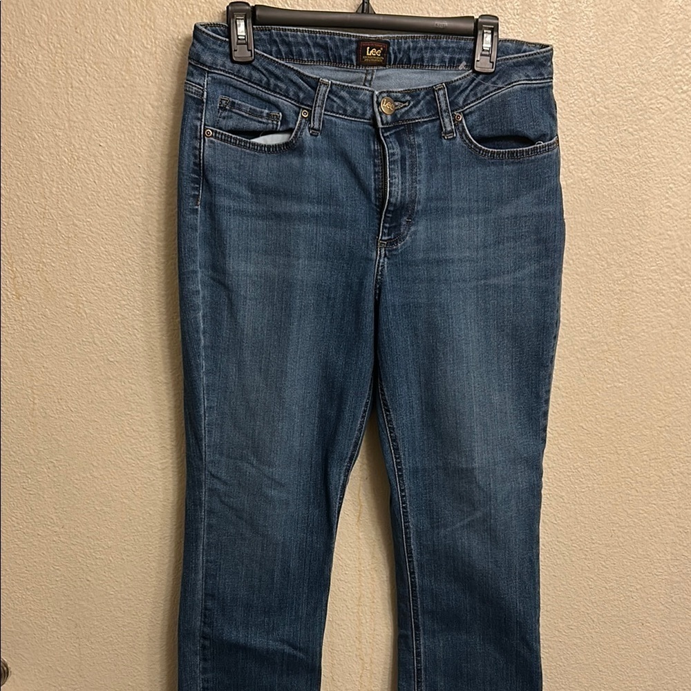 Lee Women Blue Straight Leg Jeans Classic Style Size 12 Short